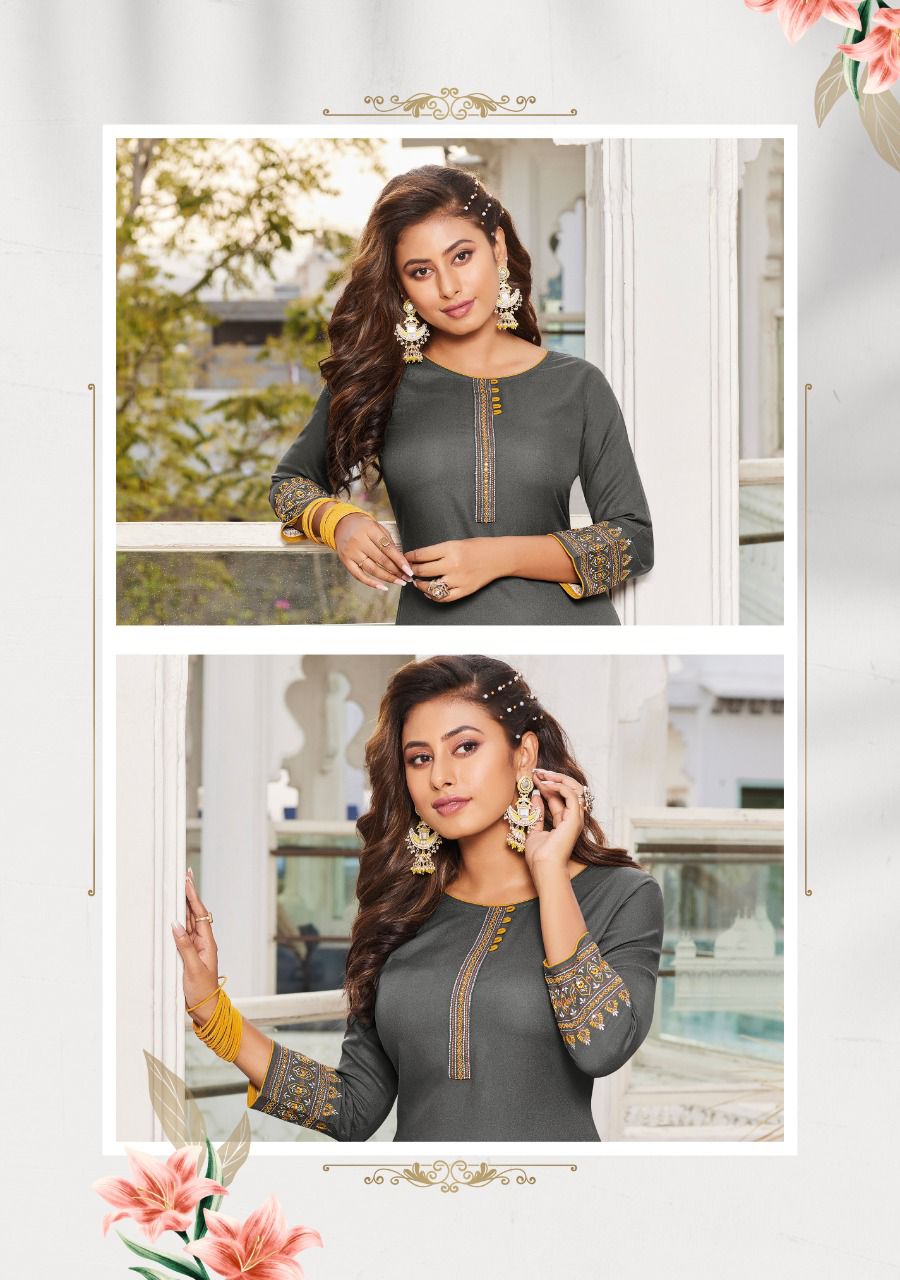 Ladies Flavour Serena 7 Rayon New Fancy Ethnic Wear Designer Kurtis Collection